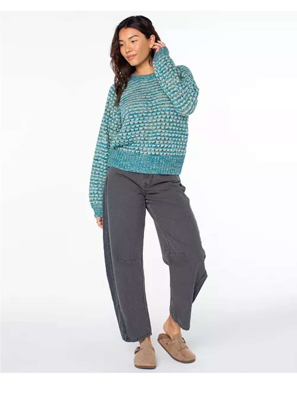 NWT Roxy seascape blue knit sweater med